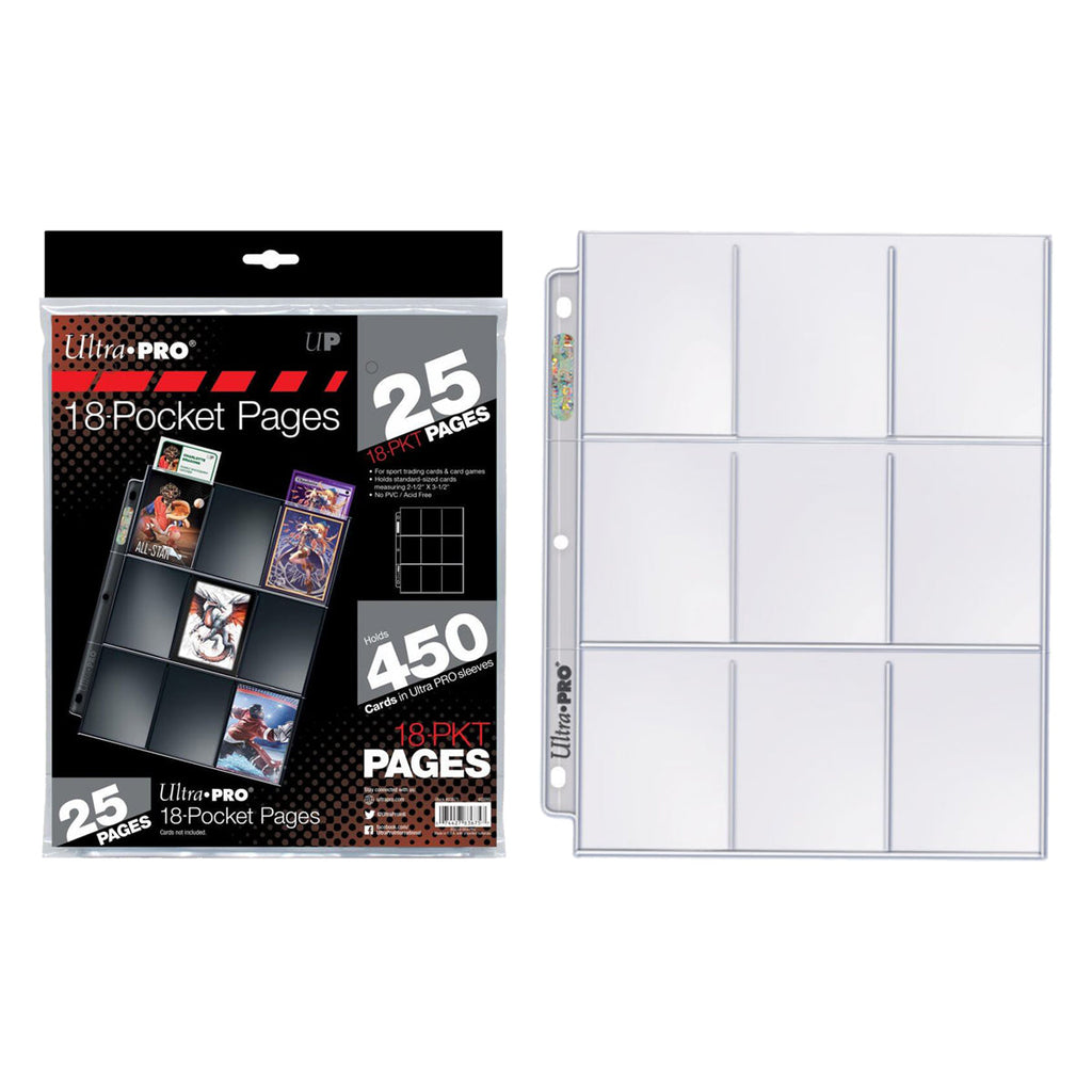 ULTRA PRO Page 18PKT Silver Series Page Holds 2.5 x 3.5 cards 25 pages - Pages - 3