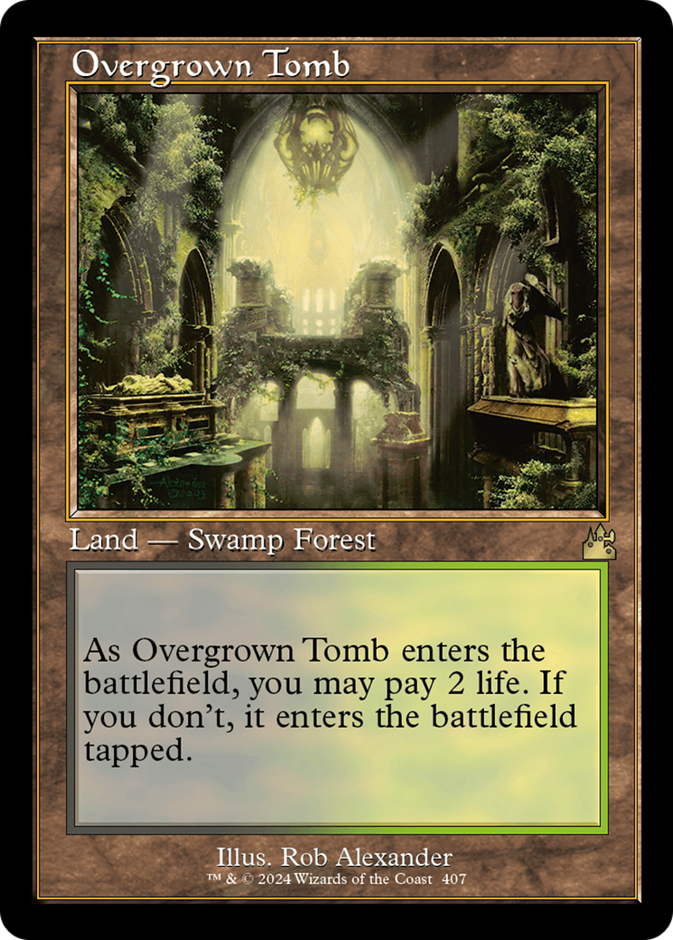 Overgrown Tomb (Retro Frame) (RVR-407) - Ravnica Remastered - Magic The Gathering - Single Cards