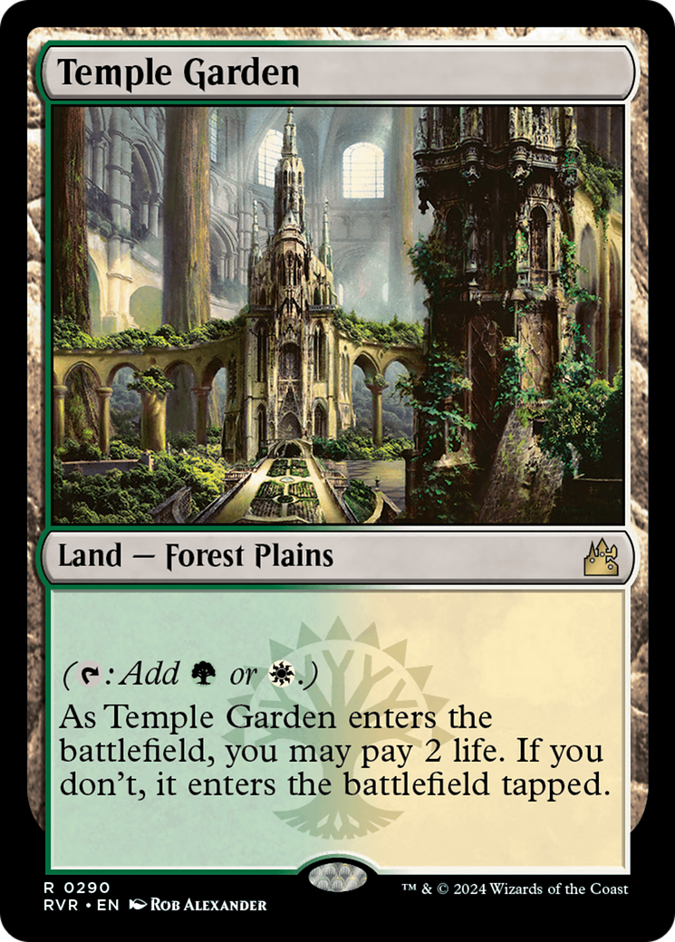 FOIL Temple Garden (RVR-290) - Ravnica Remastered - Magic The Gathering - Single Cards