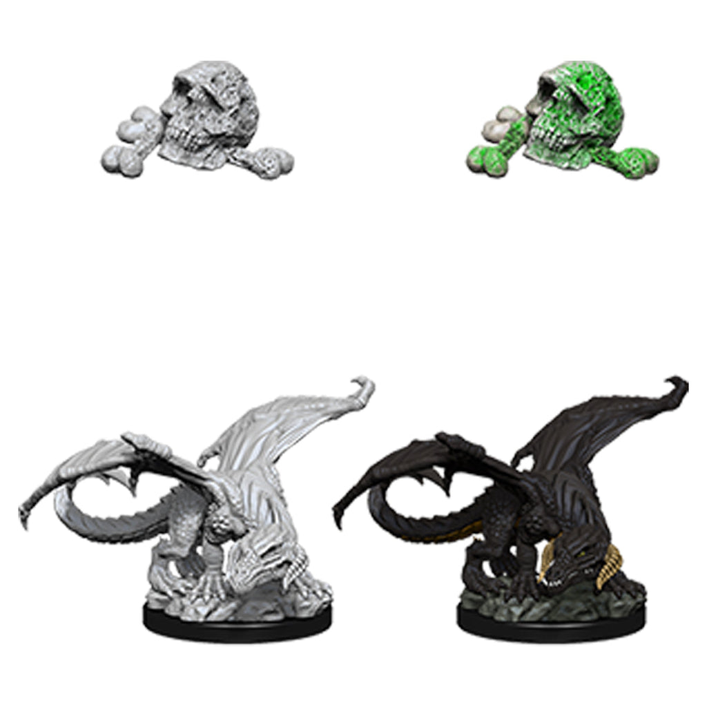 D&D Nolzurs Marvelous Unpainted Miniatures Black Dragon Wyrmling - Miniatures