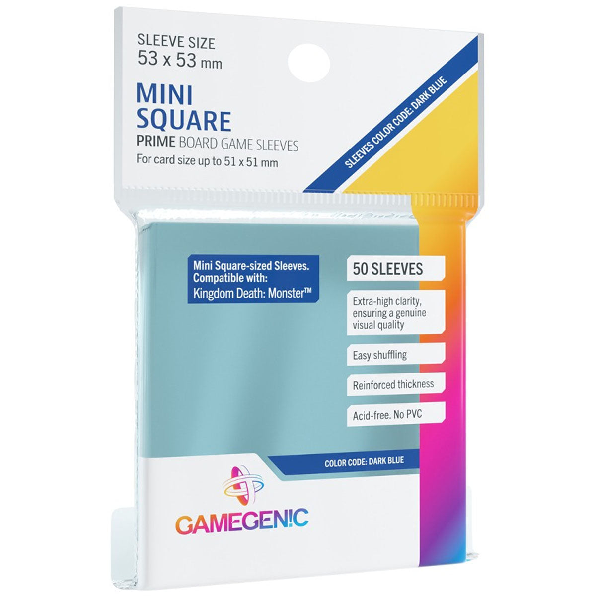 Gamegenic Prime Board Game Sleeves Mini Square Sized Kingdom Death Monster 53mm x 53mm 50pc - Sleeves