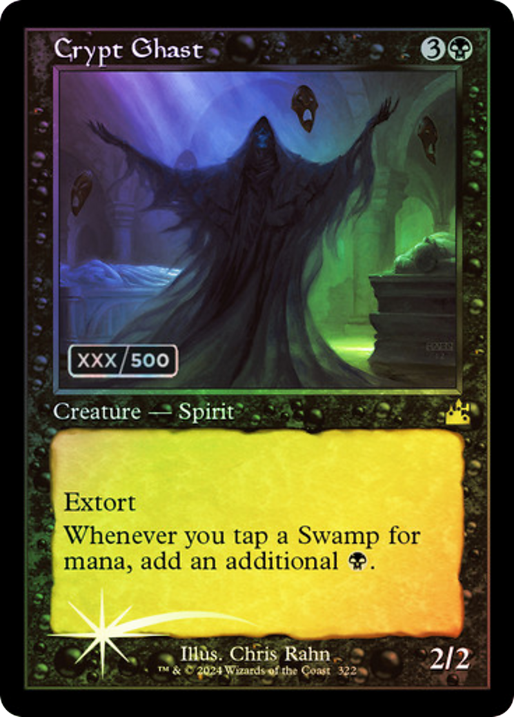 FOIL Crypt Ghast (Retro Frame) (Serial Numbered) (RVR-322) - Ravnica Remastered - Magic The Gathering - Single Cards