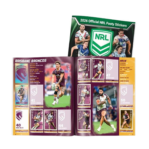 2026 NRL Rugby Stickers Book Album w/ 5 Packs - Sports Cards - 3