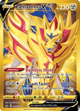 Zamazenta V (Secret) 212/202 - SWSH01 Sword & Shield Base Set Holofoil - Single Cards