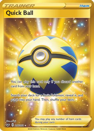 Quick Ball (Secret) 216/202 - SWSH01 Sword & Shield Base Set Holofoil - Single Cards