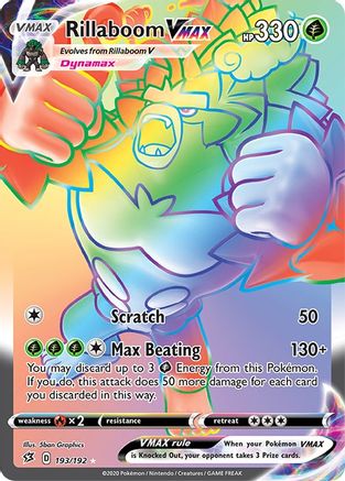 Rillaboom VMAX 193/192 - Pokemon Rebel Clash Holofoil - Single Cards
