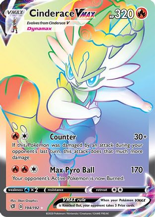 Cinderace VMAX 194/192 - Pokemon Rebel Clash Holofoil - Single Cards