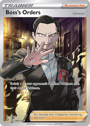 Boss's Orders 189/192 - Pokemon Rebel Clash Holofoil - Single Cards