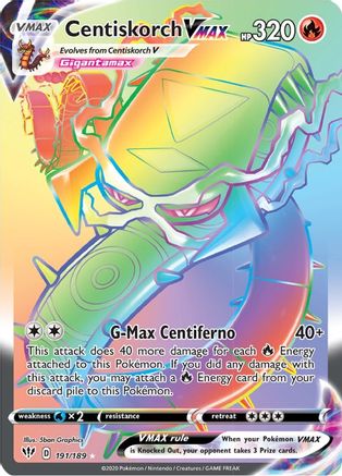 Centiskorch VMAX 191/189 - Pokemon Darkness Ablaze Holofoil - Single Cards