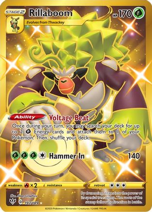 Rillaboom 197/189 - Pokemon Darkness Ablaze Holofoil - Single Cards