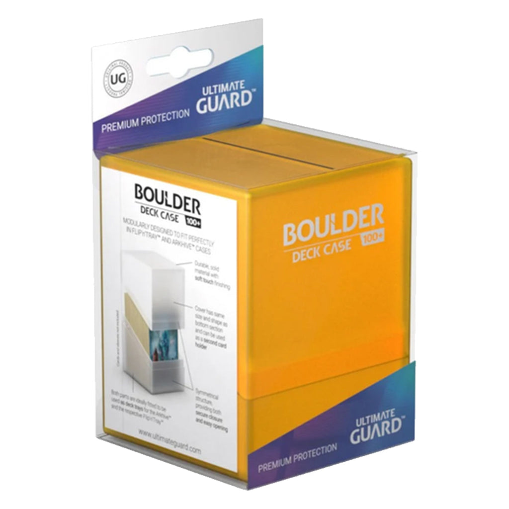 Ultimate Guard Boulder Deck Case 100+ Standard Size Amber Deck Box - Deck Boxes