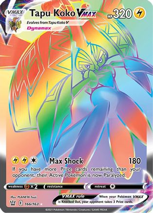 Tapu Koko VMAX 166/163 - Pokemon Battle Styles Holofoil - Single Cards