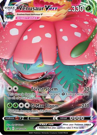 Venusaur VMAX - SWSH102 SWSH102/307 - SWSH Sword & Shield Promo Cards Holofoil - Single Cards