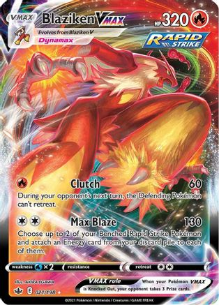 Blaziken VMAX 21/198 - SWSH06 Chilling Reign Holofoil - Single Cards