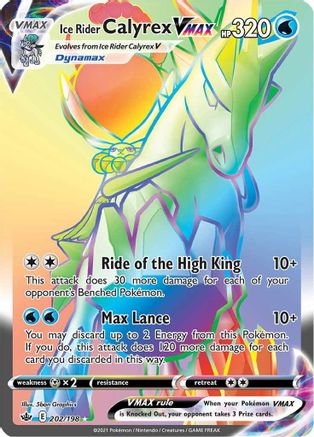 Ice Rider Calyrex VMAX 202/198 - Pokemon Chilling Reign Holofoil - Single Cards