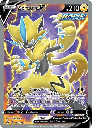 Zeraora V (Full Art) 165/198 - SWSH06 Chilling Reign Holofoil - Single Cards