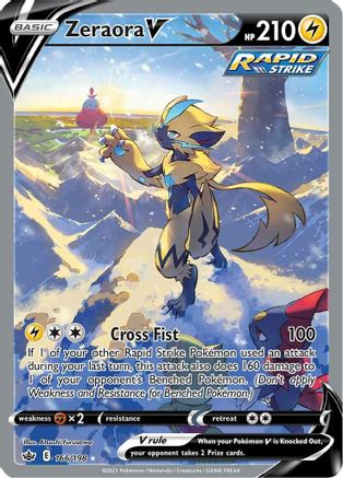 Zeraora V 166/198 - Pokemon Chilling Reign Holofoil - Single Cards