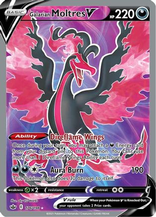 Galarian Moltres V 176/198 - Pokemon Chilling Reign Holofoil - Single Cards