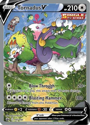 Tornadus V 185/198 - Pokemon Chilling Reign Holofoil - Single Cards