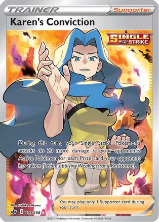 Karen's Conviction 193/198 - Pokemon Chilling Reign Holofoil - Single Cards