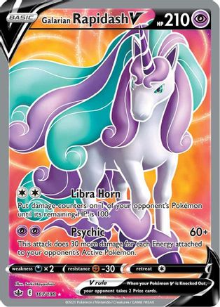 Galarian Rapidash V 167/198 - Pokemon Chilling Reign Holofoil - Single Cards