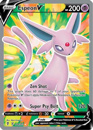 Espeon V 179/203 - Pokemon Evolving Skies Holofoil - Single Cards
