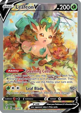 Leafeon V 167/203 - Pokemon Evolving Skies Holofoil - Single Cards