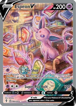 Espeon V 180/203 - Pokemon Evolving Skies Holofoil - Single Cards