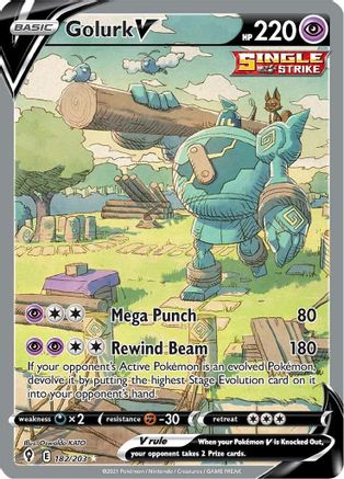 Golurk V 182/203 - Pokemon Evolving Skies Holofoil - Single Cards