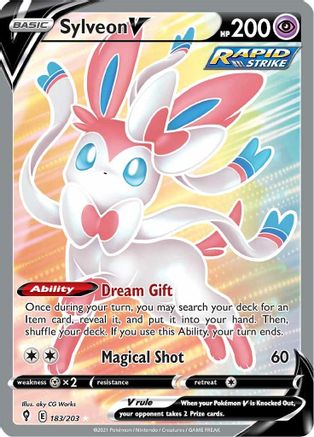 Sylveon V 183/203 - Pokemon Evolving Skies Holofoil - Single Cards