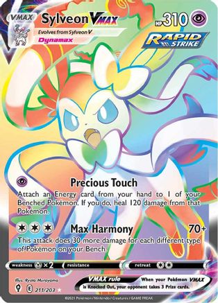 Sylveon VMAX 211/203 - Pokemon Evolving Skies Holofoil - Single Cards