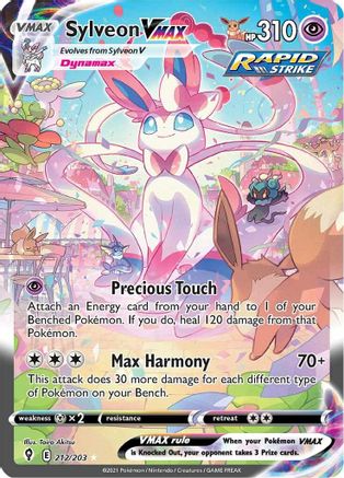 Sylveon VMAX 212/203 - Pokemon Evolving Skies Holofoil - Single Cards