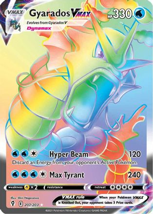 Gyarados VMAX 207/203 - Pokemon Evolving Skies Holofoil - Single Cards