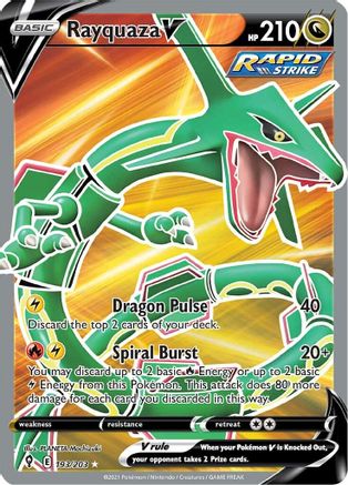 Rayquaza V 193/203 - Pokemon Evolving Skies Holofoil - Single Cards