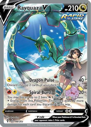 Rayquaza V 194/203 - Pokemon Evolving Skies Holofoil - Single Cards