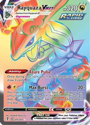 Rayquaza VMAX 217/203 - Pokemon Evolving Skies Holofoil - Single Cards