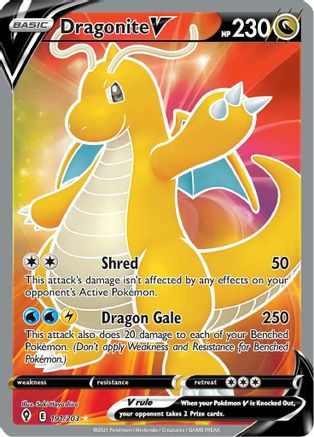 Dragonite V 191/203 - Pokemon Evolving Skies Holofoil - Single Cards