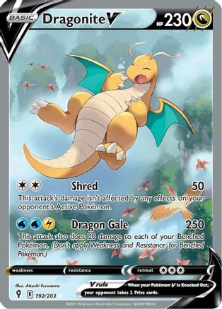Dragonite V 192/203 - Pokemon Evolving Skies Holofoil - Single Cards