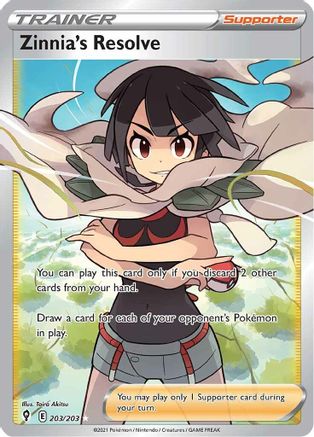 Zinnia's Resolve (Full Art) 203/203 - SWSH07 Evolving Skies Holofoil - Single Cards