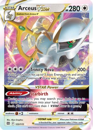 Arceus VSTAR 123/172 - SWSH09 Brilliant Stars Holofoil - Single Cards