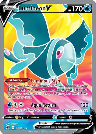 Lumineon V (Full Art) 155/172 - SWSH09 Brilliant Stars Holofoil - Single Cards