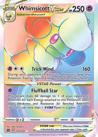 Whimsicott VSTAR 175/172 - Pokemon Brilliant Stars Holofoil - Single Cards