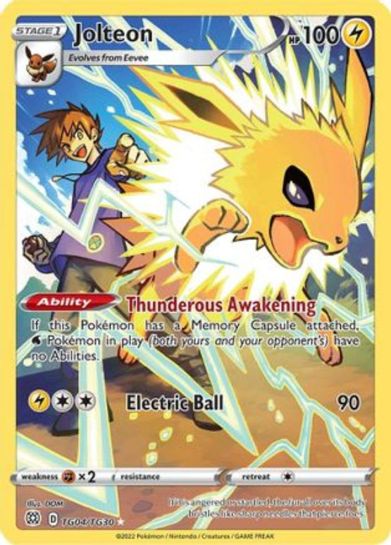 Jolteon TG04/30 - SWSH09 Brilliant Stars Trainer Gallery Holofoil - Single Cards