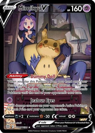 Mimikyu V TG16/30 - Pokemon Brilliant Stars Trainer Gallery Holofoil - Single Cards