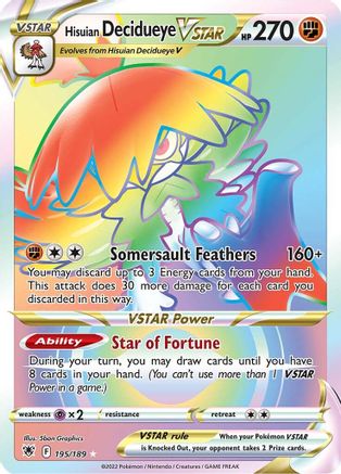 Hisuian Decidueye VSTAR 195/189 - Pokemon Astral Radiance Holofoil - Single Cards