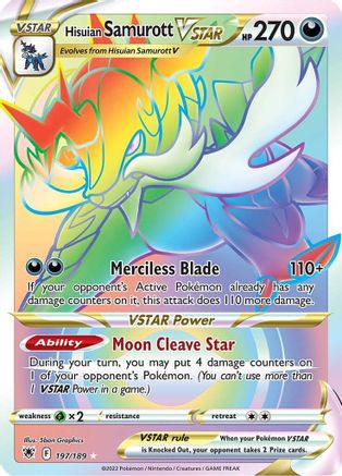 Hisuian Samurott VSTAR 197/189 - Pokemon Astral Radiance Holofoil - Single Cards