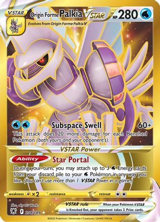 Origin Forme Palkia VSTAR 208/189 - Pokemon Astral Radiance Holofoil - Single Cards