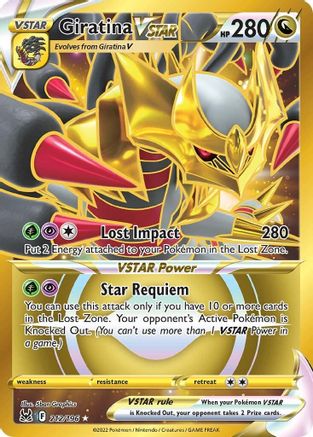 Giratina VSTAR 212/196 - Pokemon Lost Origin Holofoil - Single Cards