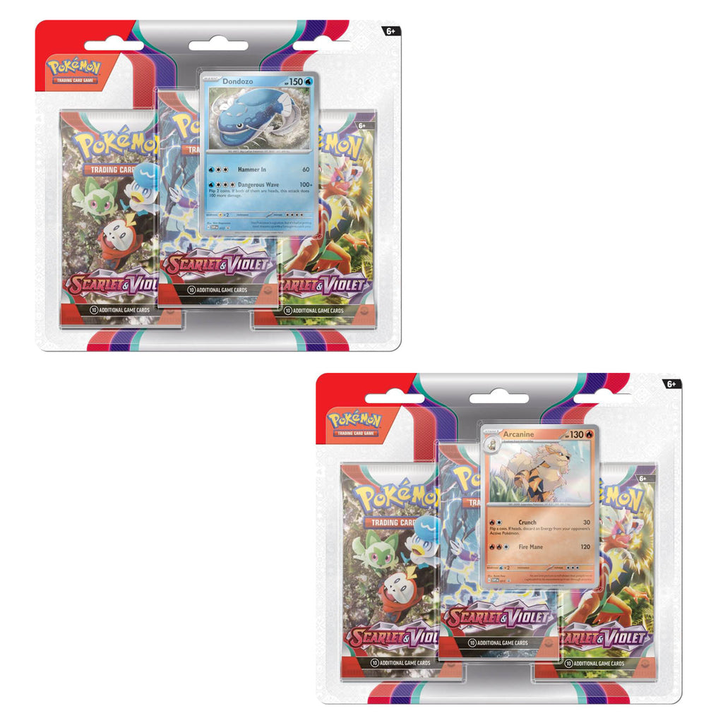 Scarlet & Violet 1 Three-Booster Blisters (Pair) POKEMON TCG - Trading Card Games