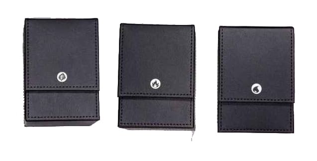 Pokemon Classic Collection – Leather Deckbox – Grass Fire Water - Black – Set of 3